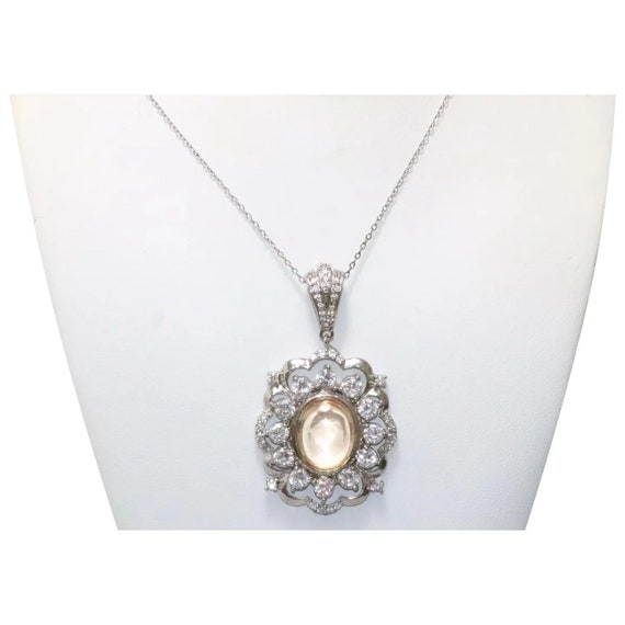 アクセサリー Vintage stone silver necklace Estate Vintage Sterling Silver Faceted Rock Crystal Quartz