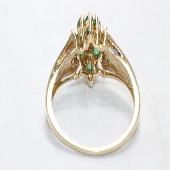 14KT Yellow Gold .90 CT Emerald .02 CT Diamond Ri… - image 4