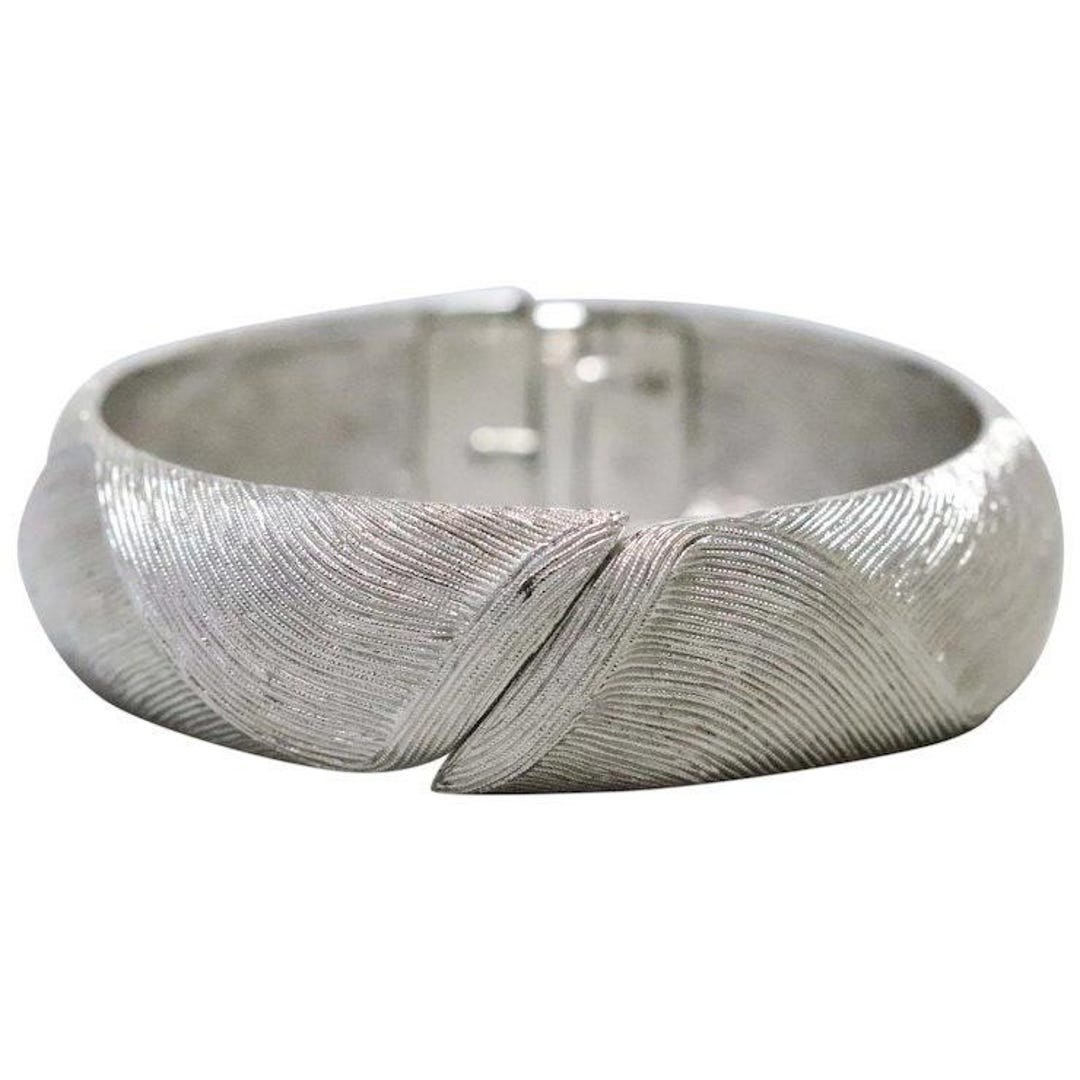 Vintage Monet Silver Tone Wave Bangle Bracelet - Etsy