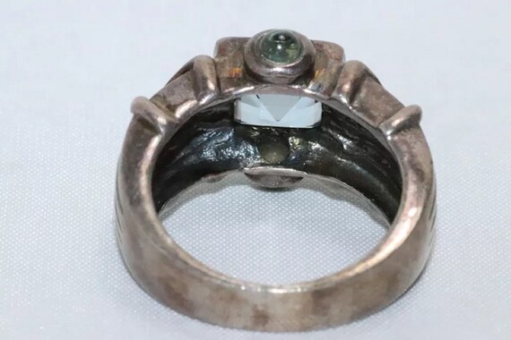 Vintage Sterling Silver Aquamarine Stone Ring - image 5