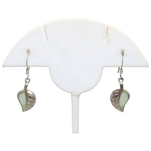 Vintage Sterling Silver Jade Stone Earrings