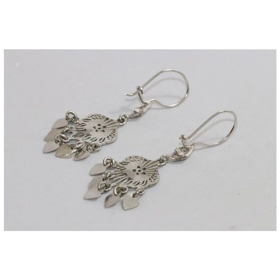 14 KT White Gold Chandelier Earrings - image 5