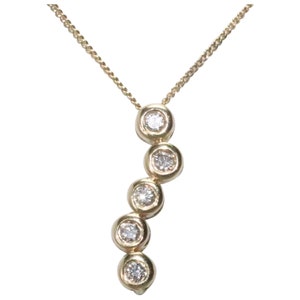 14K Yellow Gold Diamond Journey Necklace