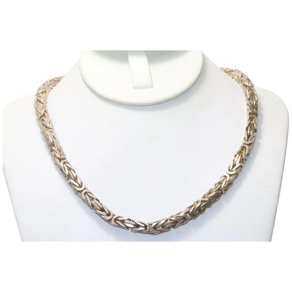 Sterling Silver Byzantine Link Chain - image 1