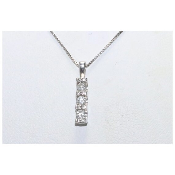 10K White Gold .25 CT Diamond Necklace - image 2