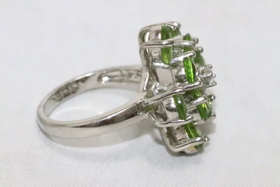 Sterling Silver Peridot Cubic Zirconia Turtle Ring - image 3