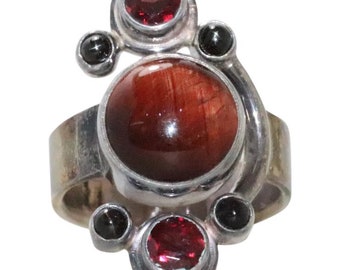 Vintage Sajen Sterling Silver Gemstone Ring