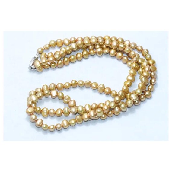 Honora Collection Sterling Silver Yellow Fresh Water Pearls Beaded Necklace View 3