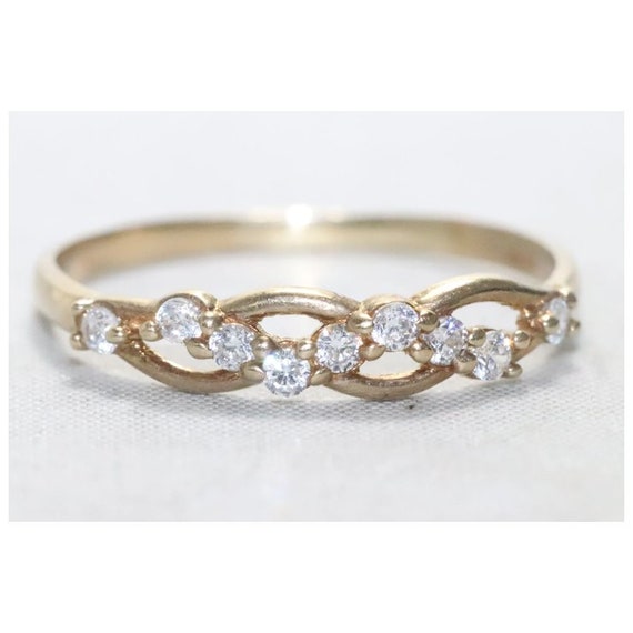 Vintage 10KT Yellow Gold Cubic Zirconia Ring - image 2