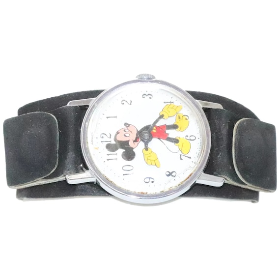 Vintage Disney Mickey Mouse Leather Watch - image 1