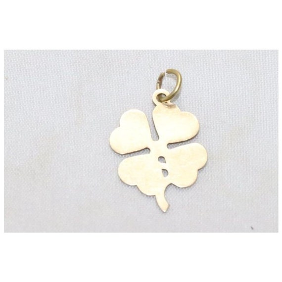 14KT Yellow Gold Four Leaf Clover Pendant - image 2