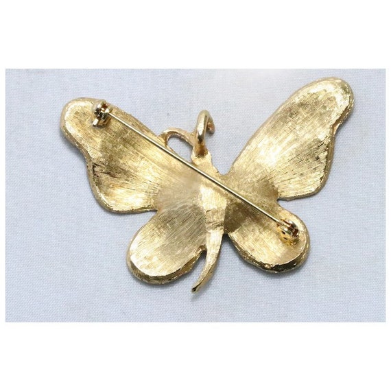 Vintage Costume White Butterfly Brooch - image 3