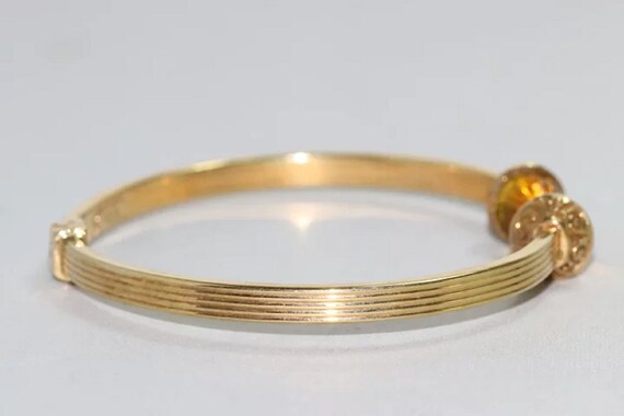 14 KT Yellow Gold Natural Yellow Citrine Italian … - image 2