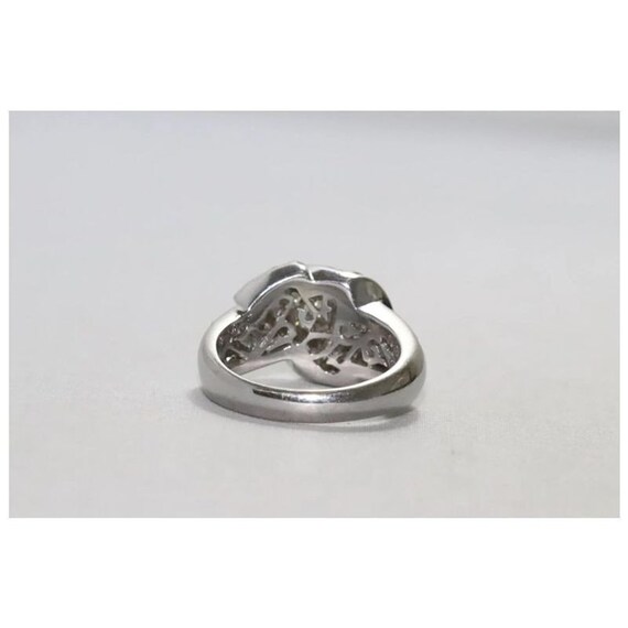 14 KT White Gold 2.5 CT Diamond Love Knot Ring - image 4