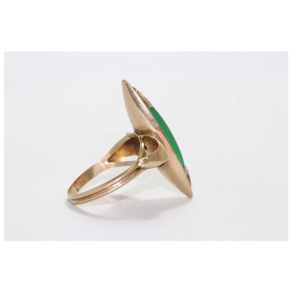 14 KT Yellow Gold Chrysoprase Ring - image 4