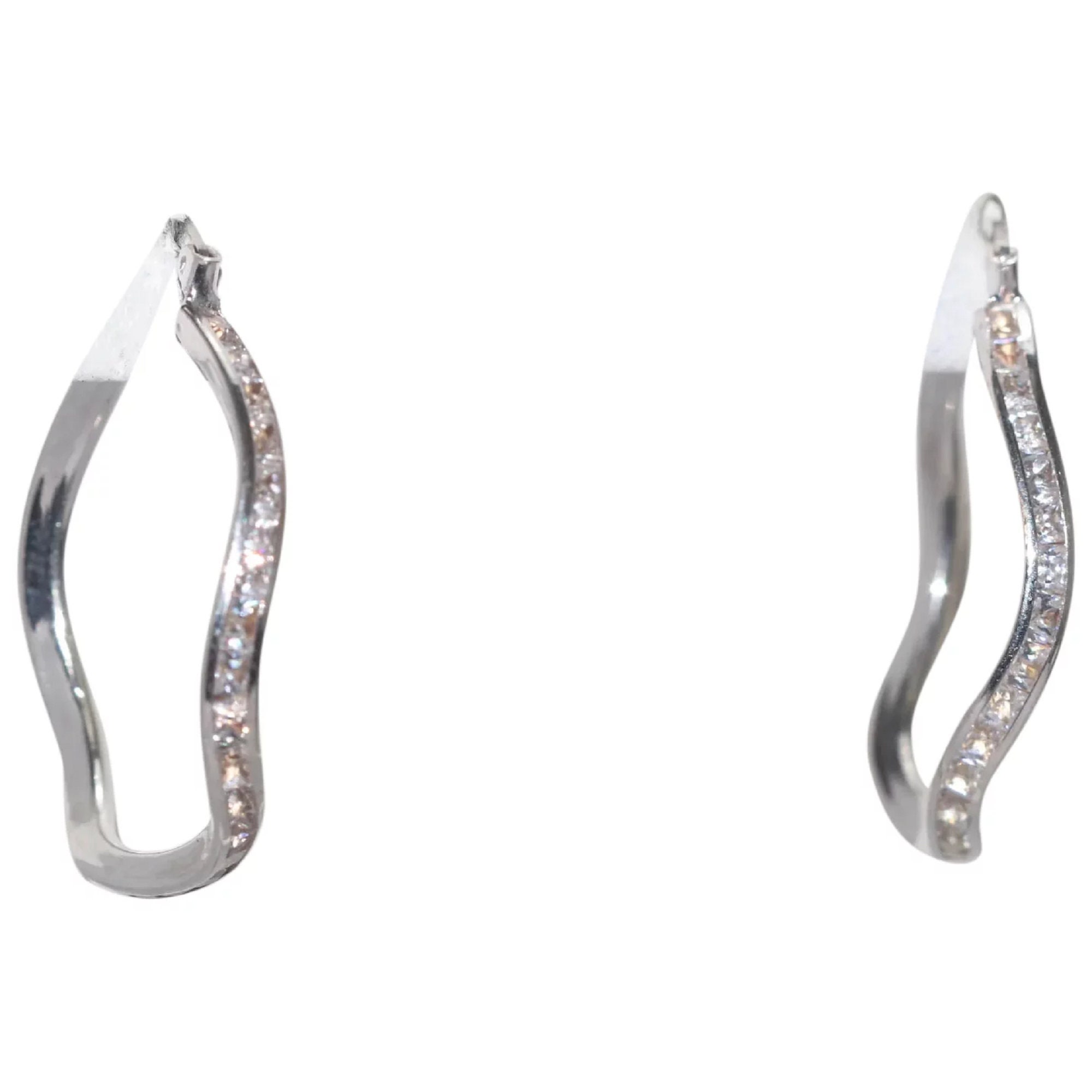 Collezione di Orecchini a cerchio oro e diamanti Oro bianco al miglior