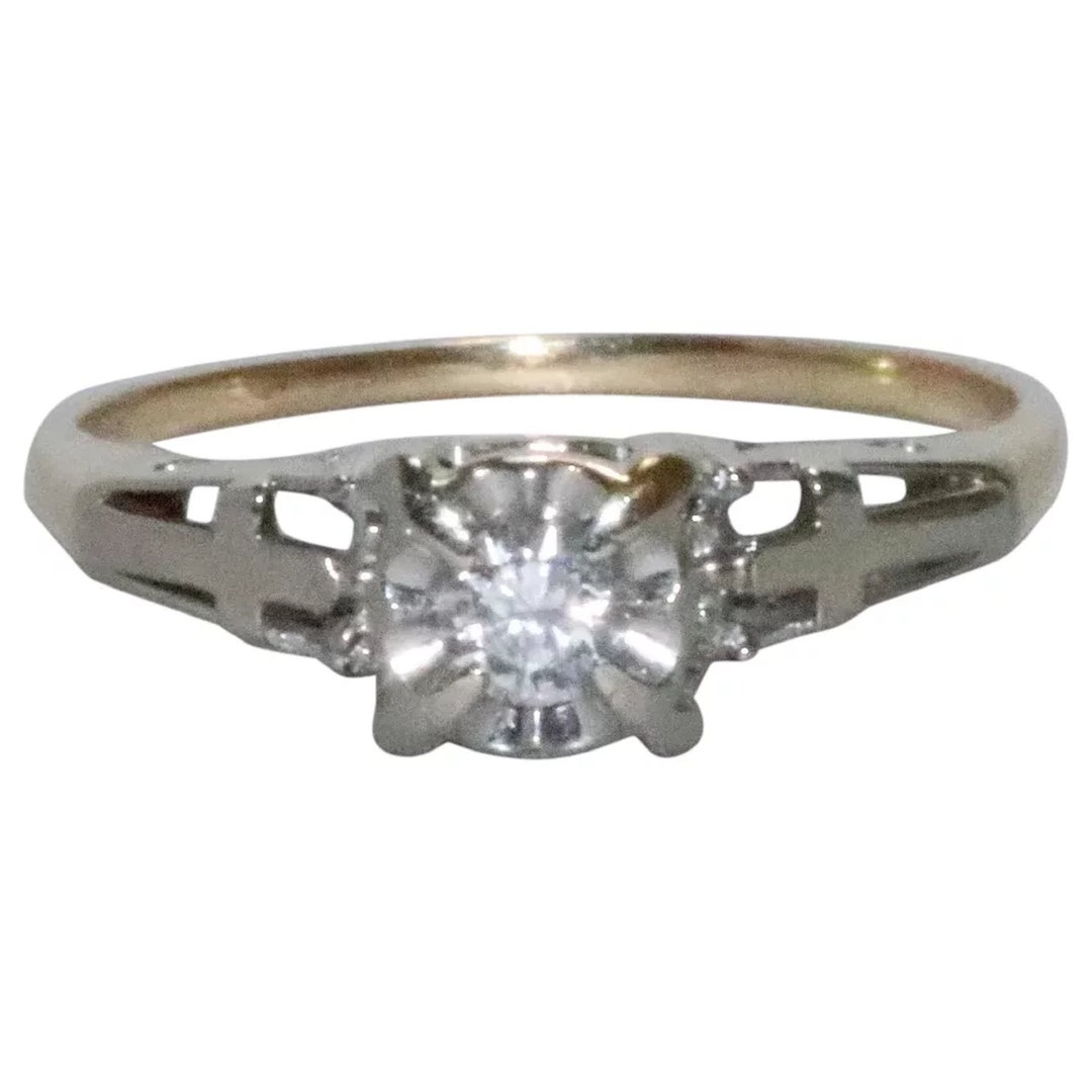 14K Vintage ring ヴィンテージリング　ゴールド 14 Karat Yellow Gold Vintage Smoky Quartz Cocktail Ring