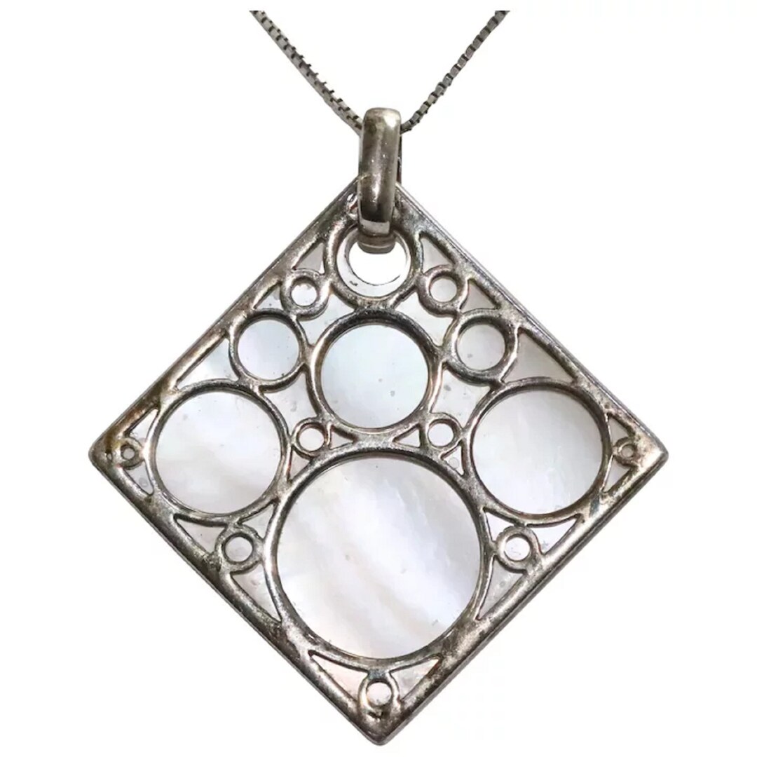Sterling Silver Mother of Pearl Necklace - Etsy