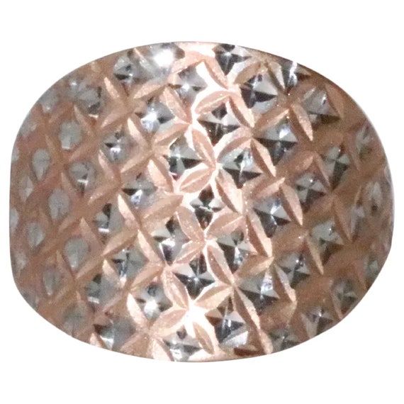 14 KT Russian Two Tone Diamond Cuts Ring