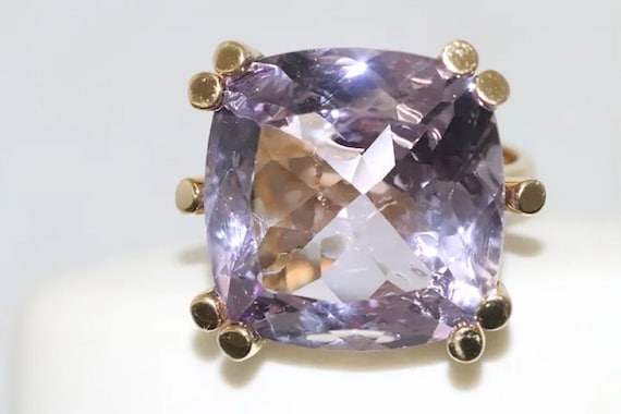 18K Yellow Gold Kunzite Ring - image 2