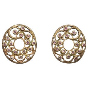 Vintage Sterling Silver Ruby Earrings