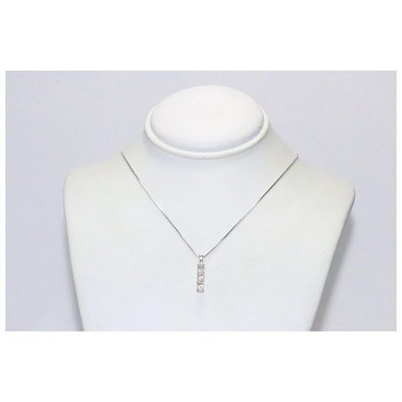 10K White Gold .25 CT Diamond Necklace - image 3