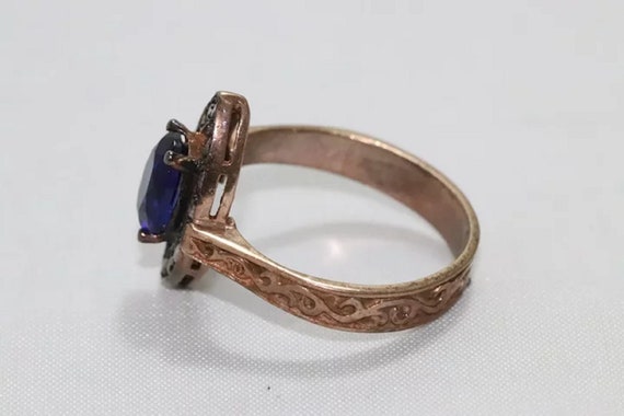 Sterling Silver Sapphire Ring - image 4