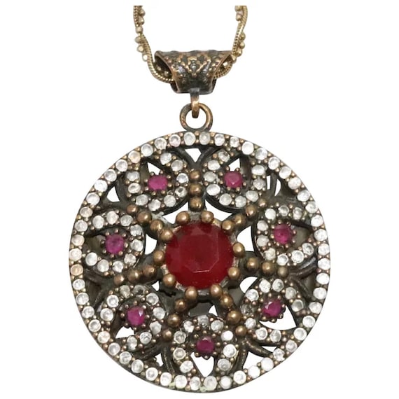 Garnet necklace best sale etsy