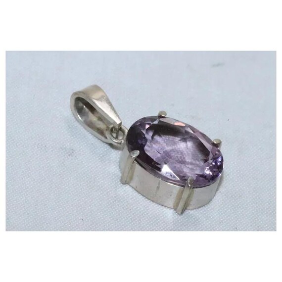 Sterling Silver Amethyst Stone Pendant View 3