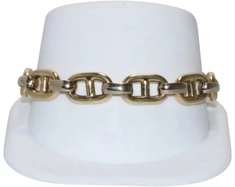 14 KT Two Tone Gold Gucci Puff Bracelet