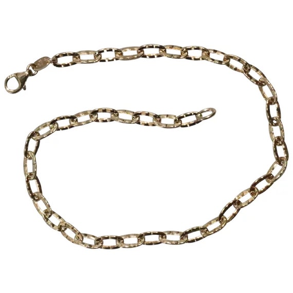 14K Yellow Gold Italian Diamond Cut Ankle Bracelet Etsy