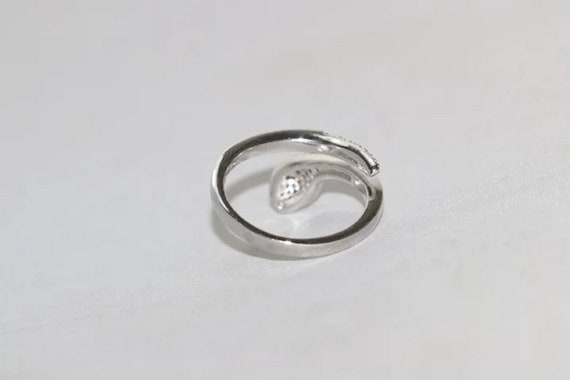 Sterling Silver White Cubic Zircon Snake Ring - image 4