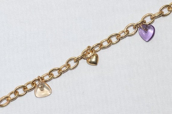 14 KT Yellow Gold Hearts Bracelet - image 3