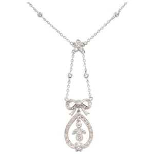 Vintage Sterling Silver Cubic Zirconia Necklace