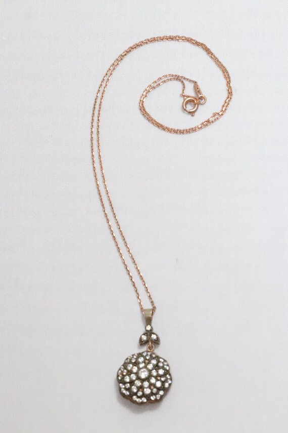 Vintage Sterling Silver Rose Gold Tone Necklace - image 4