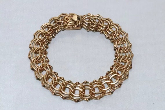 Vintage 14 KT Yellow Gold Charm Bracelet - image 2