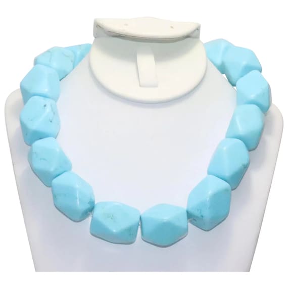 Vintage Turquoise Paste Necklace - image 1