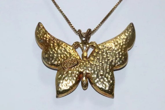 Vintage Sterling Silver Butterfly Italian Chain N… - image 5