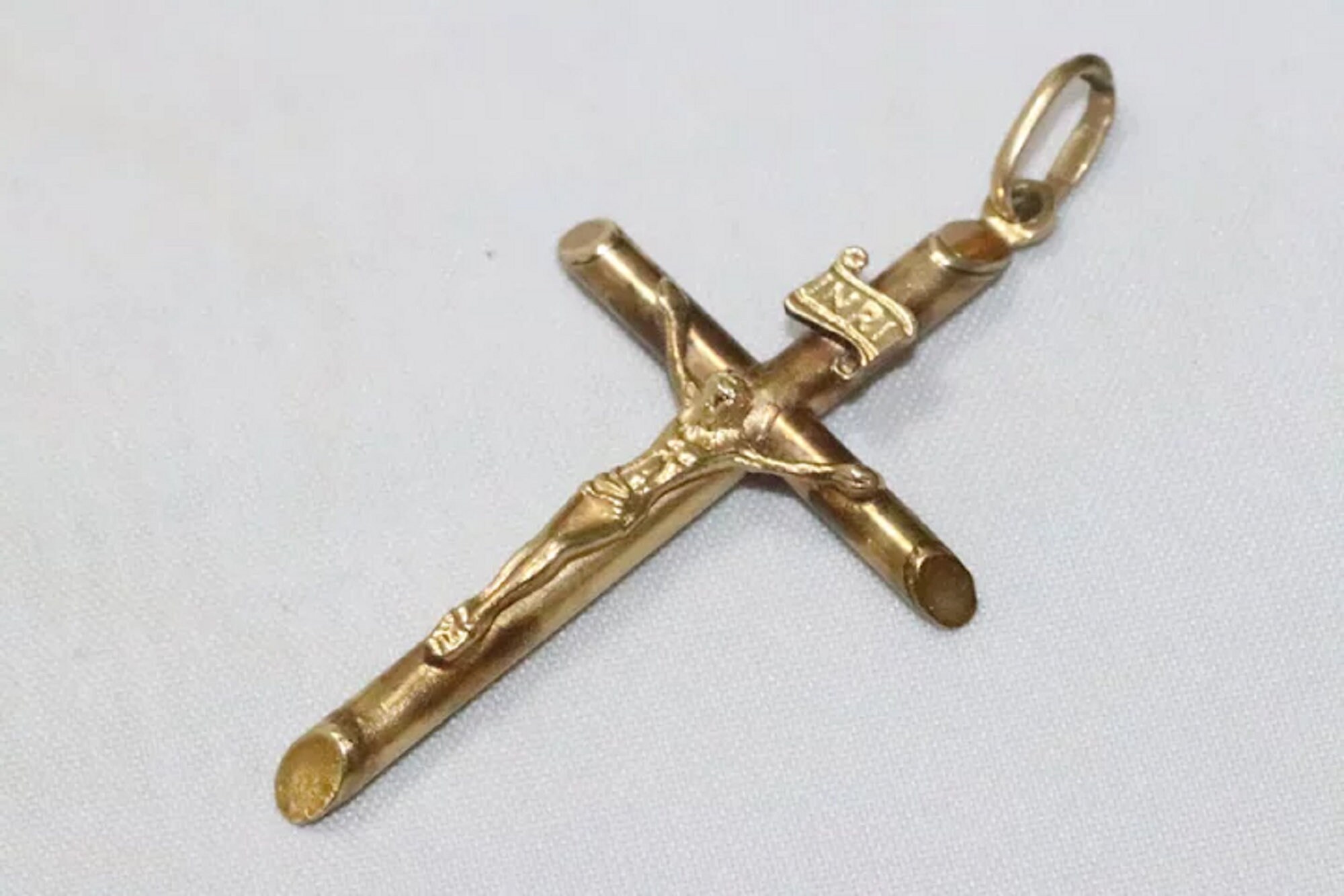 10 KT Gold Italian Cross Pendant Etsy Australia