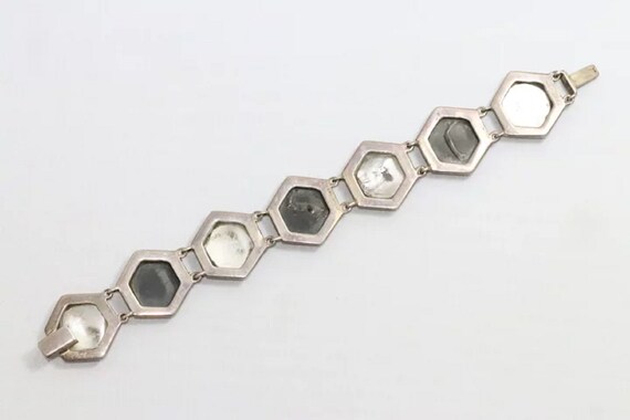 Vintage Onyx and Mother of Pearl Bracelet - image 3