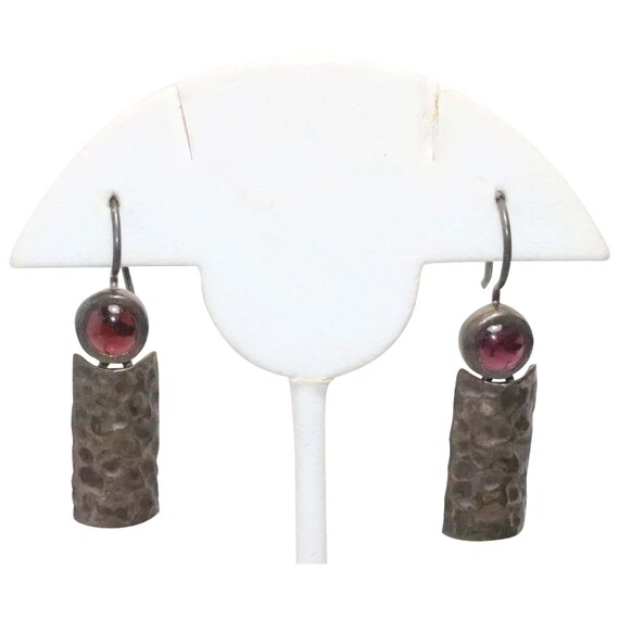 Sterling Silver Garnet Stone Earrings