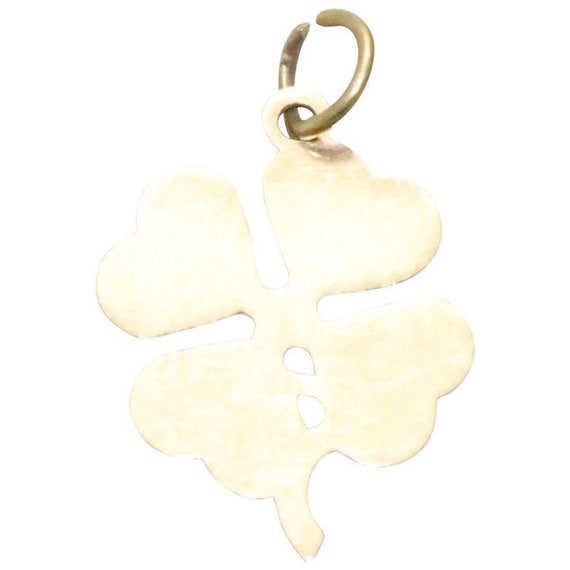 14KT Yellow Gold Four Leaf Clover Pendant - image 1