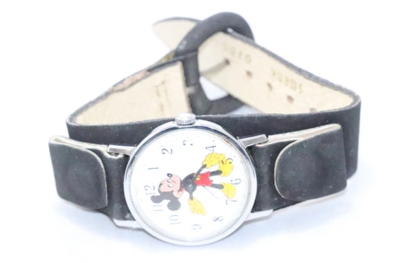 Vintage Disney Mickey Mouse Leather Watch - image 2