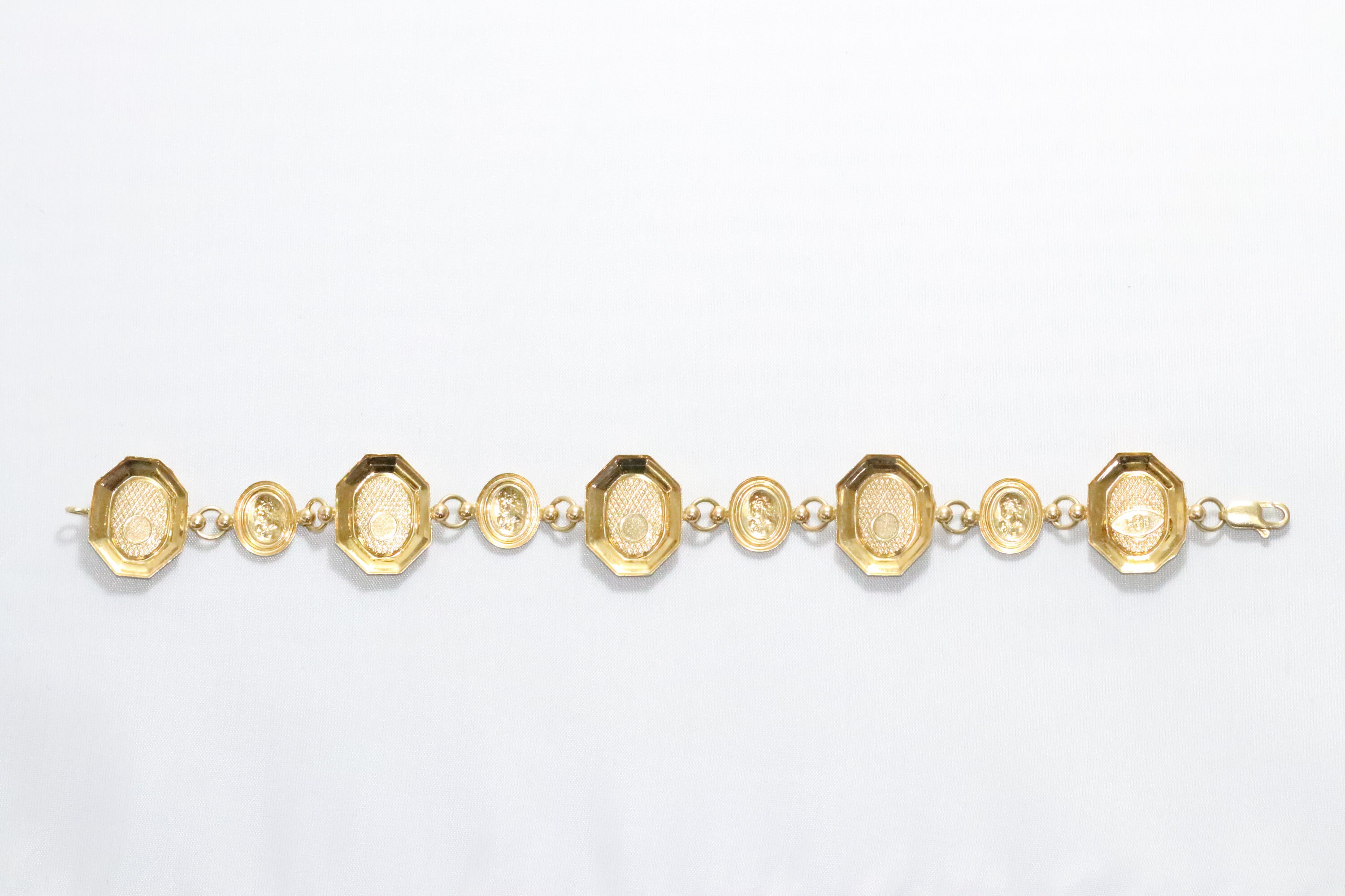 Vintage 14K Yellow Gold Cameo Bracelet - Etsy