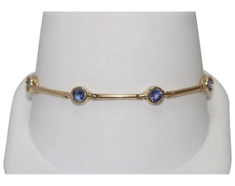 14 KT Yellow Gold Tanzanite Bracelet
