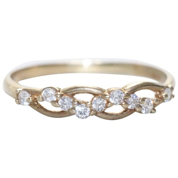 Vintage 10KT Yellow Gold Cubic Zirconia Ring - image 1