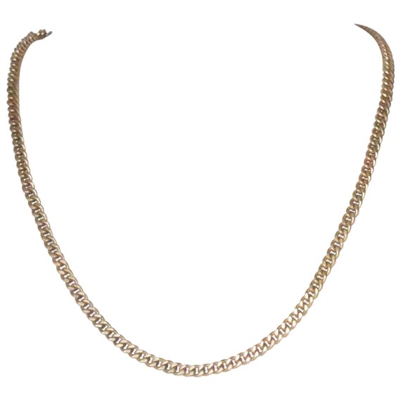 Vintage 12K Gold Fill Solid Cuban Link Necklace
