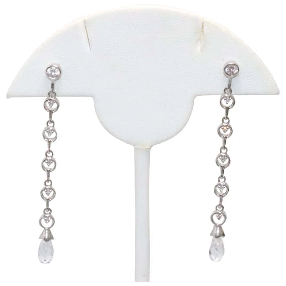 Sterling Silver Cubic Zirconia Earrings - image 1