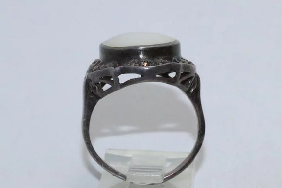 Vintage Sterling Silver Mother Of Pearl Ring - image 5