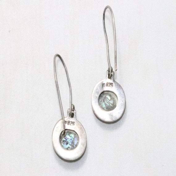 Vintage Sterling Silver Labradorite Earrings - image 2